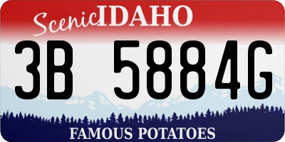 ID license plate 3B5884G