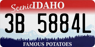 ID license plate 3B5884L