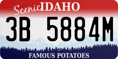 ID license plate 3B5884M