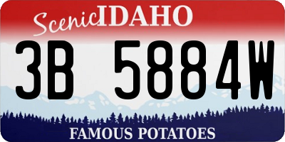 ID license plate 3B5884W