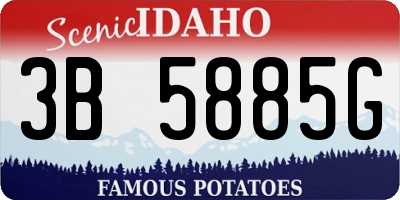 ID license plate 3B5885G