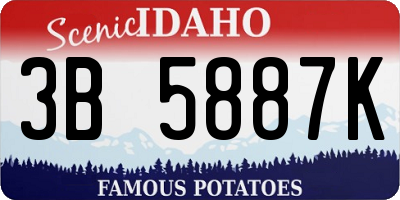 ID license plate 3B5887K