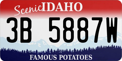 ID license plate 3B5887W