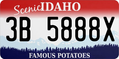 ID license plate 3B5888X