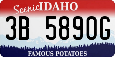 ID license plate 3B5890G