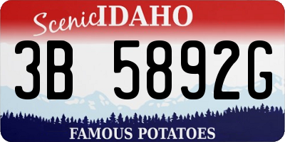 ID license plate 3B5892G