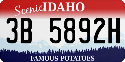 ID license plate 3B5892H