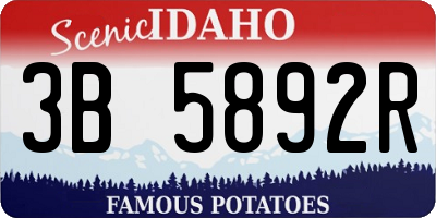 ID license plate 3B5892R