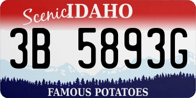 ID license plate 3B5893G