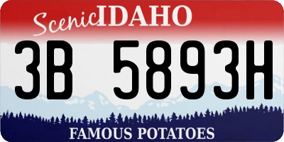 ID license plate 3B5893H