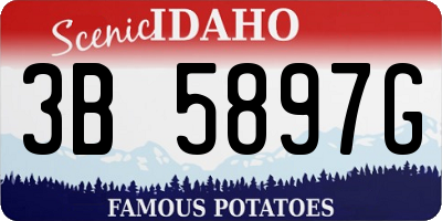 ID license plate 3B5897G