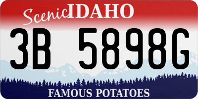 ID license plate 3B5898G
