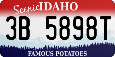 ID license plate 3B5898T
