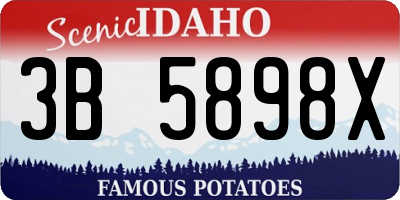 ID license plate 3B5898X