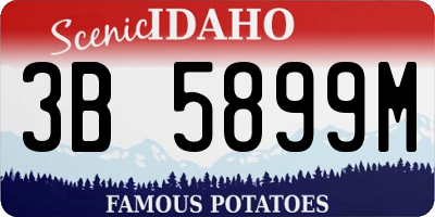 ID license plate 3B5899M