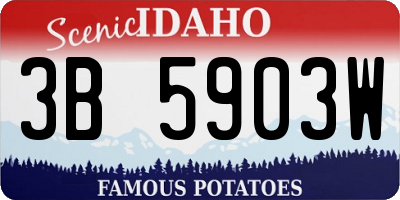 ID license plate 3B5903W