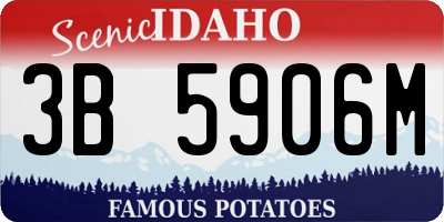 ID license plate 3B5906M