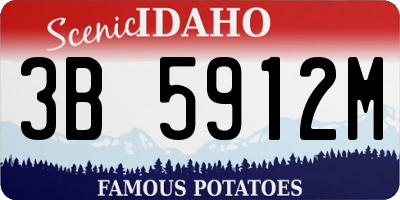 ID license plate 3B5912M