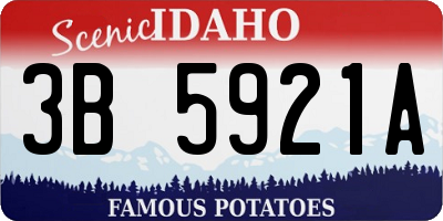 ID license plate 3B5921A