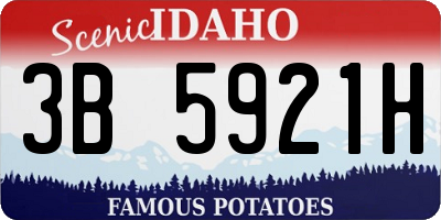 ID license plate 3B5921H