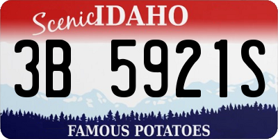 ID license plate 3B5921S