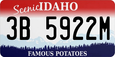 ID license plate 3B5922M