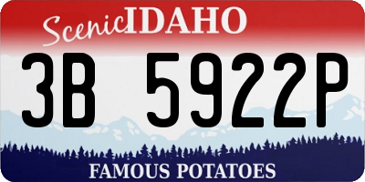 ID license plate 3B5922P