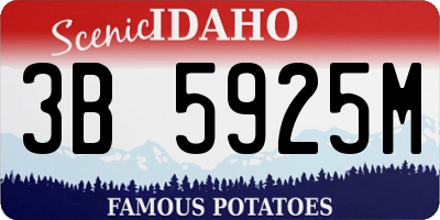 ID license plate 3B5925M