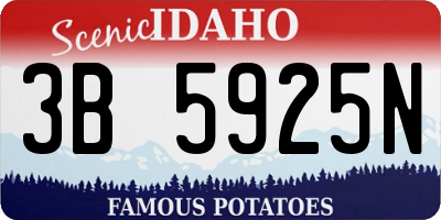 ID license plate 3B5925N