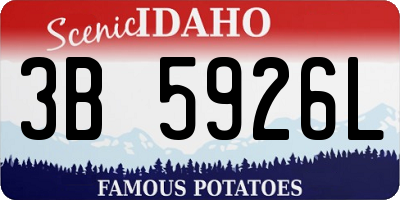 ID license plate 3B5926L