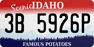 ID license plate 3B5926P