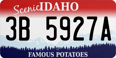 ID license plate 3B5927A