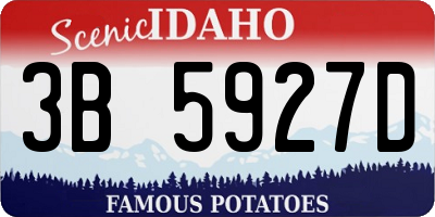 ID license plate 3B5927D