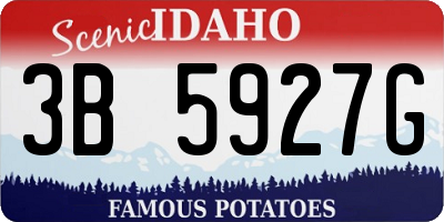 ID license plate 3B5927G
