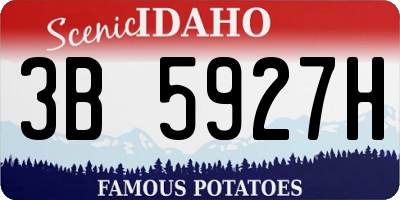 ID license plate 3B5927H