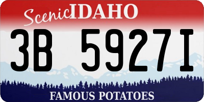 ID license plate 3B5927I