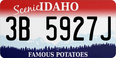 ID license plate 3B5927J