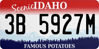 ID license plate 3B5927M