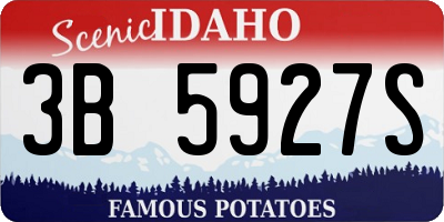 ID license plate 3B5927S