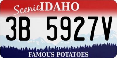ID license plate 3B5927V