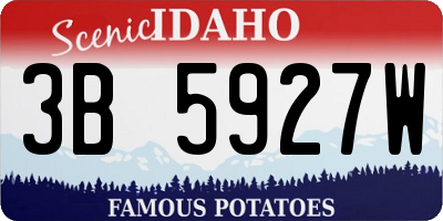ID license plate 3B5927W