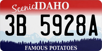 ID license plate 3B5928A