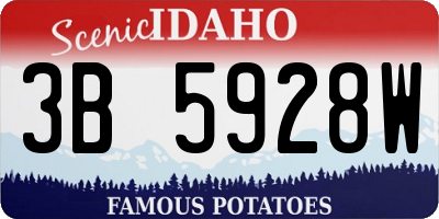 ID license plate 3B5928W
