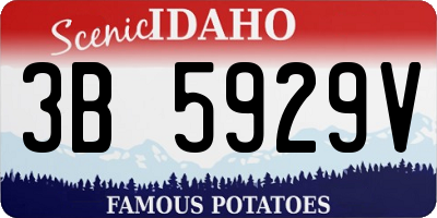 ID license plate 3B5929V