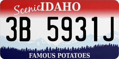 ID license plate 3B5931J