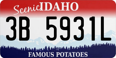 ID license plate 3B5931L