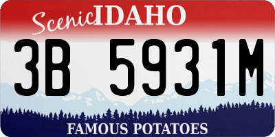 ID license plate 3B5931M