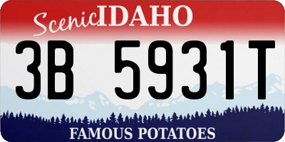 ID license plate 3B5931T