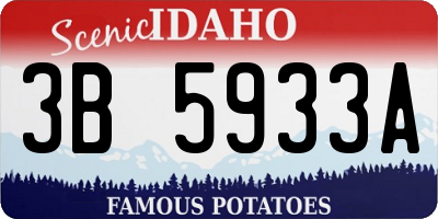 ID license plate 3B5933A