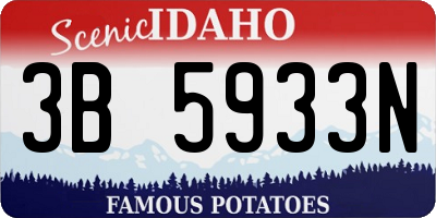 ID license plate 3B5933N